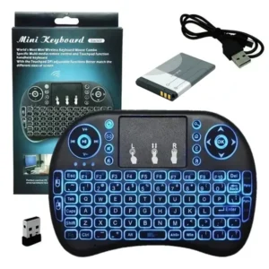 mini teclado inalámbrico airmouse android smart tv iluminado