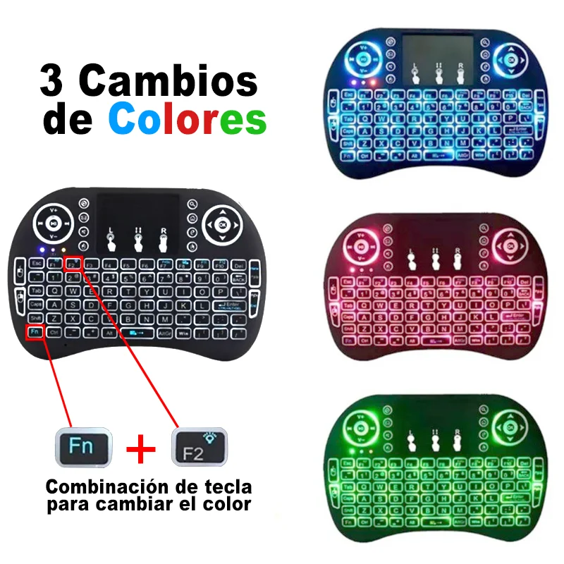 Mini Teclado Inalámbrico Airmouse Android Smart Tv Iluminado